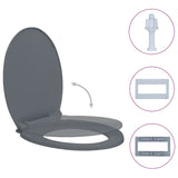 Asiento de inodoro Vidaxl gris ovalado de color suave