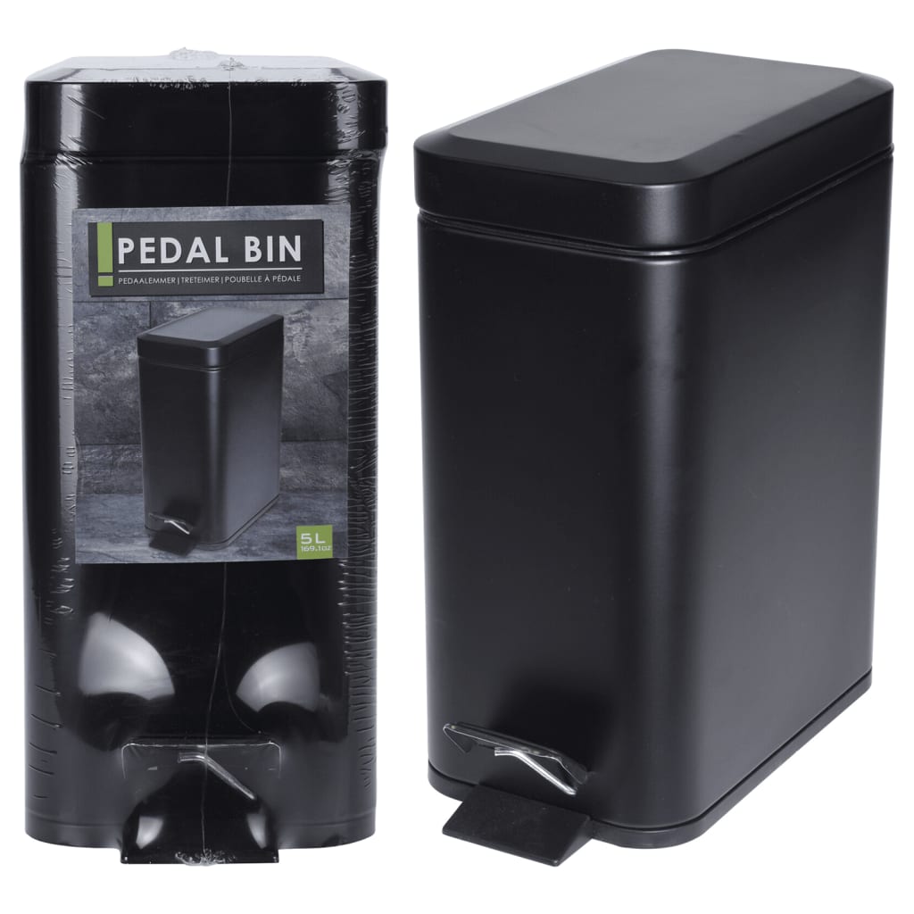 Excellent Houseware Pedal bin 5 L Mattzwart