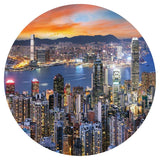 Wallart Wallart Wallow Circle Skyline by Night 142.5 cm