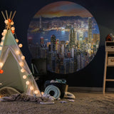 Wallart Wallart Wallow Circle Skyline by Night 142.5 cm