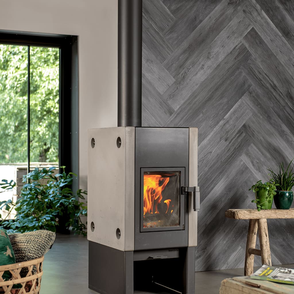 Wallart planks wood-look sanding wood oak ash gray