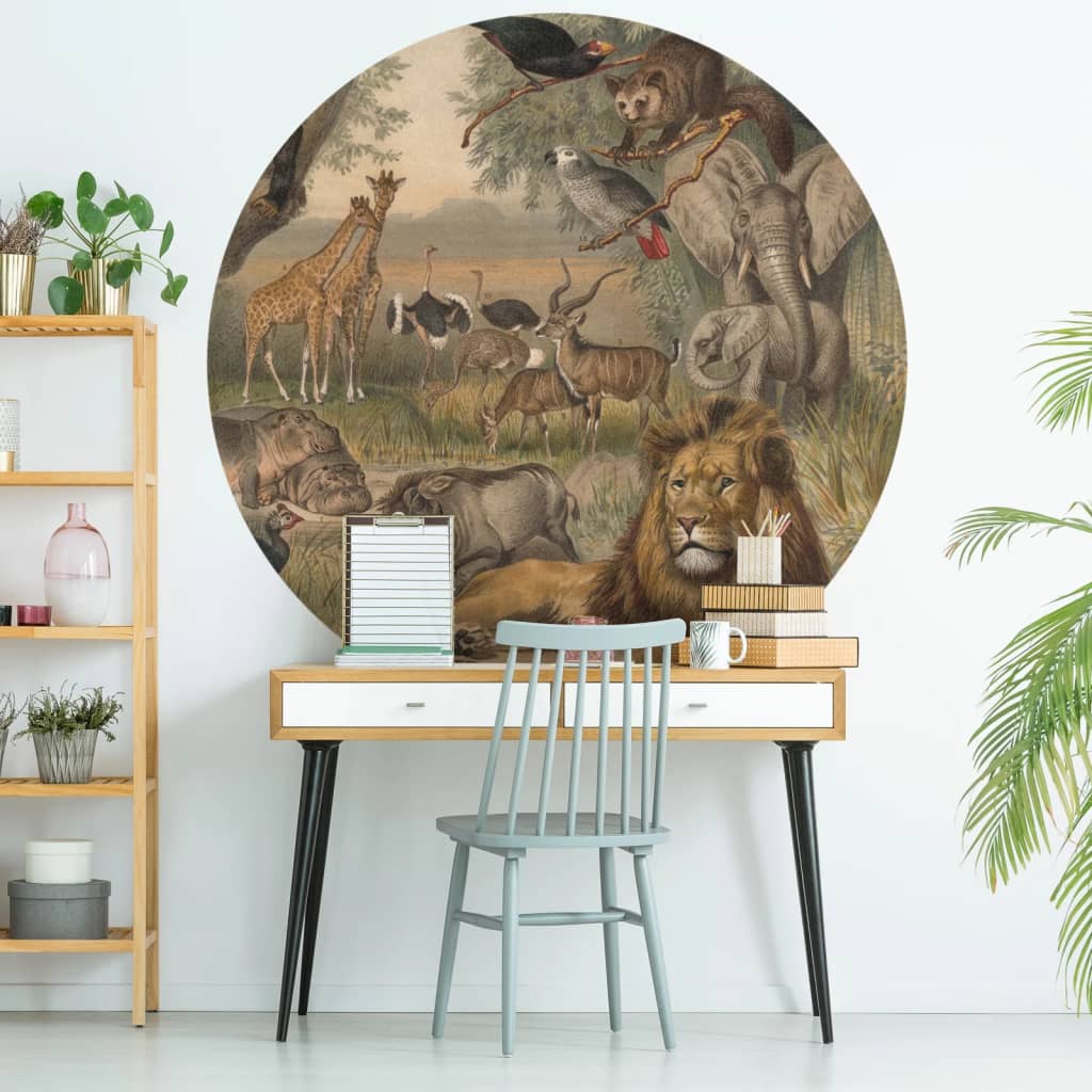 Wallart Wallow circle Animals of Africa 190 cm