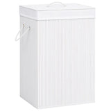 Vidaxl laundry basket with 1 box bamboo white