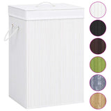 Vidaxl laundry basket with 1 box bamboo white