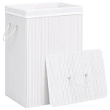 Vidaxl laundry basket with 1 box bamboo white