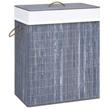 Vidaxl Waschkorb mit 1 Box 83 L Bambusgrau