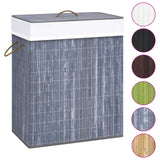 Vidaxl Waschkorb mit 1 Box 83 L Bambusgrau