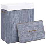 Vidaxl Waschkorb mit 1 Box 83 L Bambusgrau