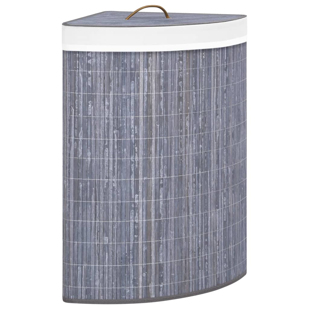 Vidaxl hoekwasmand 60 l bambus šedá