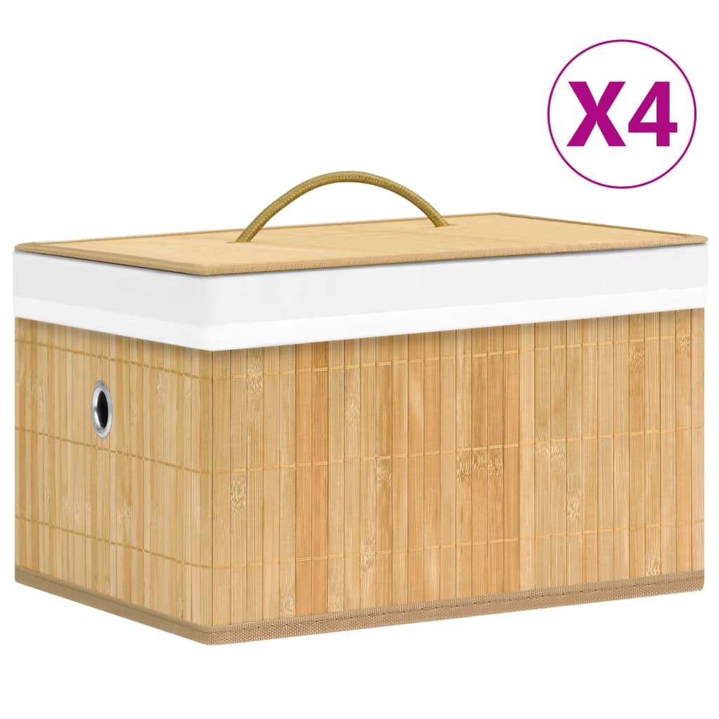 Úložné boxy Vidaxl 4 ST BAMBOO