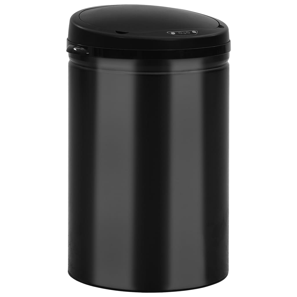 Vidaxl -Müll mit automatischem Sensor 30 l Kohlenstoffstahl schwarz