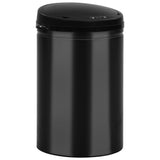Vidaxl -Müll mit automatischem Sensor 30 l Kohlenstoffstahl schwarz