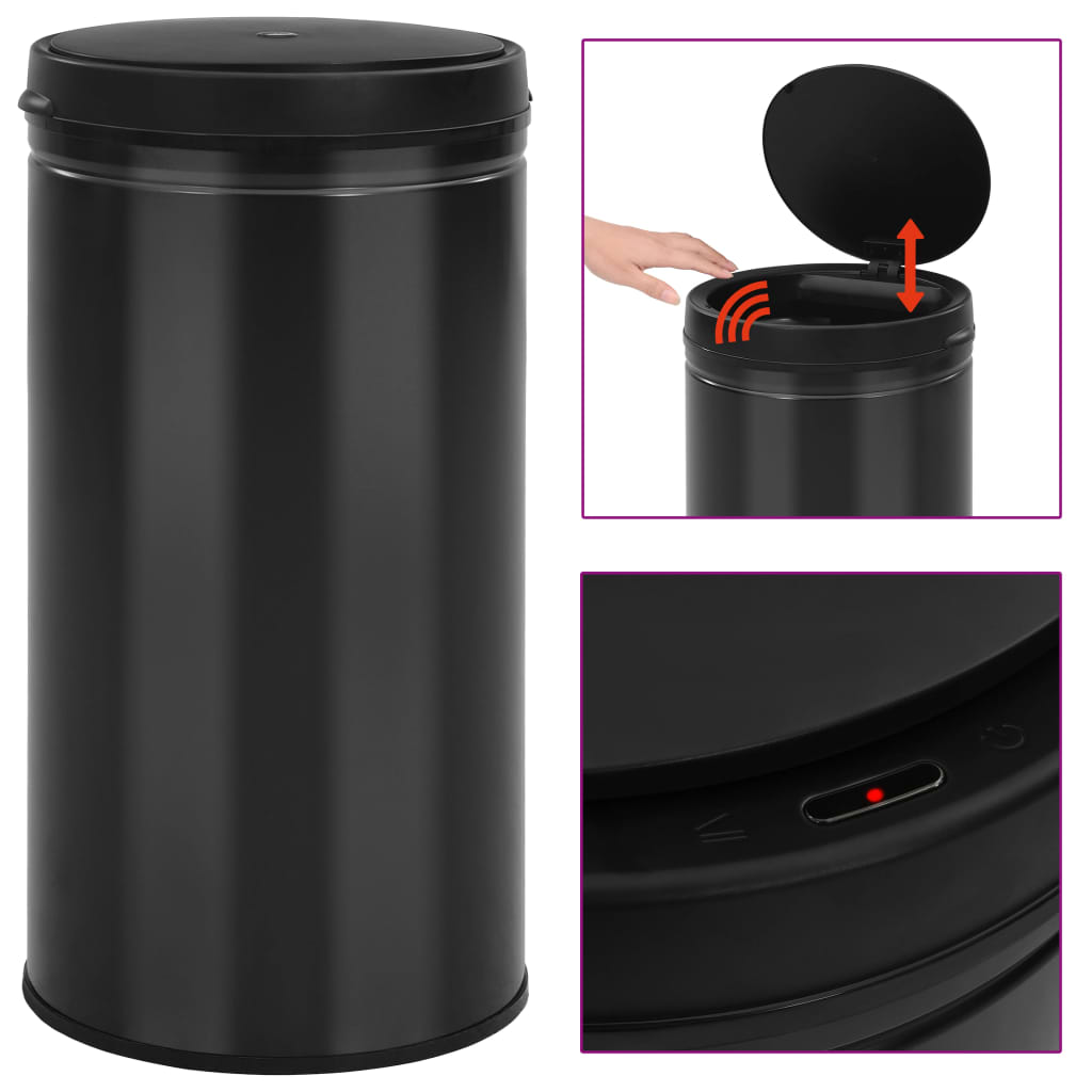Vidaxl Trash Can med automatisk sensor 60 L kolstål svart