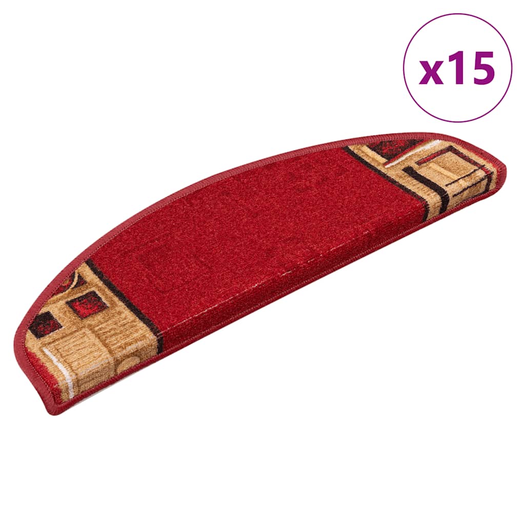 Vidaxl tappetini per autoadesivo 15 st 65x21x4 cm rosso
