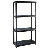 VIDAXL-LAGER RAKE 4-Layer 61x30.5x130 cm Kunststoff Schwarz