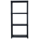 VIDAXL-LAGER RAKE 4-Layer 61x30.5x130 cm Kunststoff Schwarz