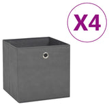 Vidaxl storage boxes 4 pcs 28x28x28 cm nonwoven fabric gray
