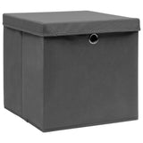 Vidaxl storage boxes with lid 4 pcs 28x28x28 cm black