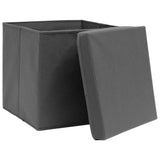 Vidaxl storage boxes with lid 4 pcs 28x28x28 cm black