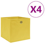 Úložné boxy Vidaxl 4 ks 28x28x28 cm Netkaná látka žlutá