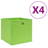 Úložné boxy Vidaxl 4 ks 28x28x28 cm Netkaná látka zelená