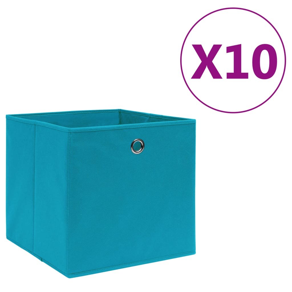 Úložné boxy Vidaxl 10 ks 28x28x28 cm Netkaná látka dítě modrá