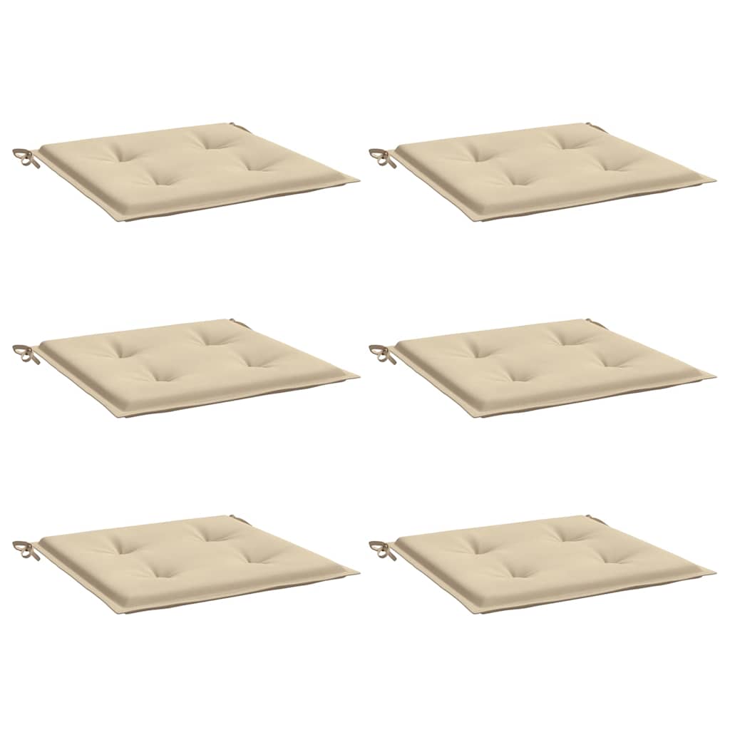 Vidaxl Garden Chair polštáře 6 ks 40x40x3 cm oxford textilie béžová