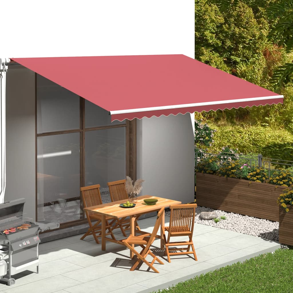 Tissu de remplacement de Vidaxl pour Luifel 5x3 M Bordeaux rouge