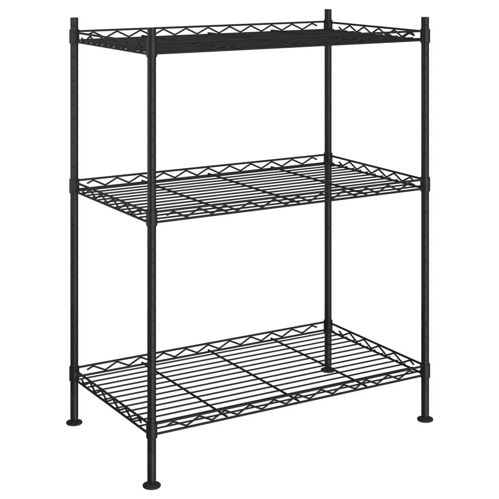 Vidaxl storage rack 3-layer 150 kg 60x35x76 cm black