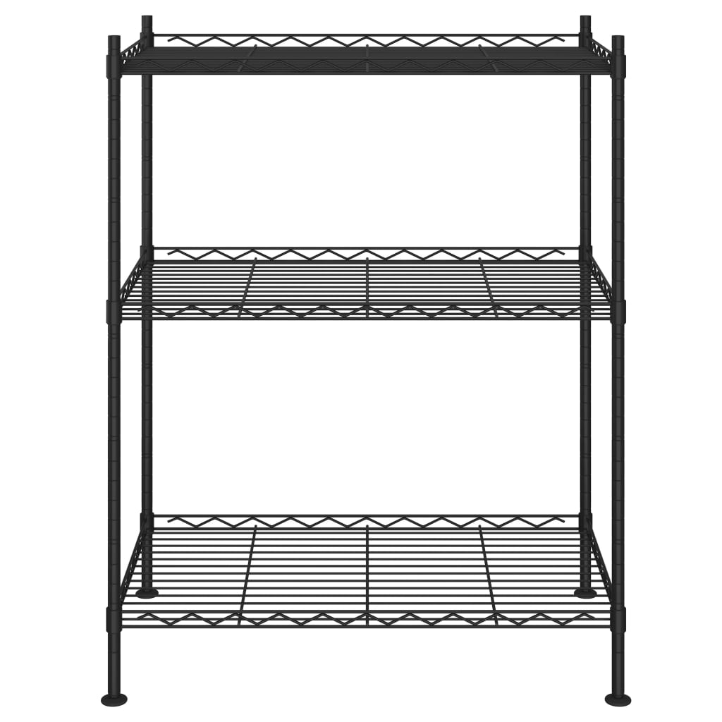 Vidaxl storage rack 3-layer 150 kg 60x35x76 cm black