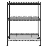 Vidaxl storage rack 3-layer 150 kg 60x35x76 cm black