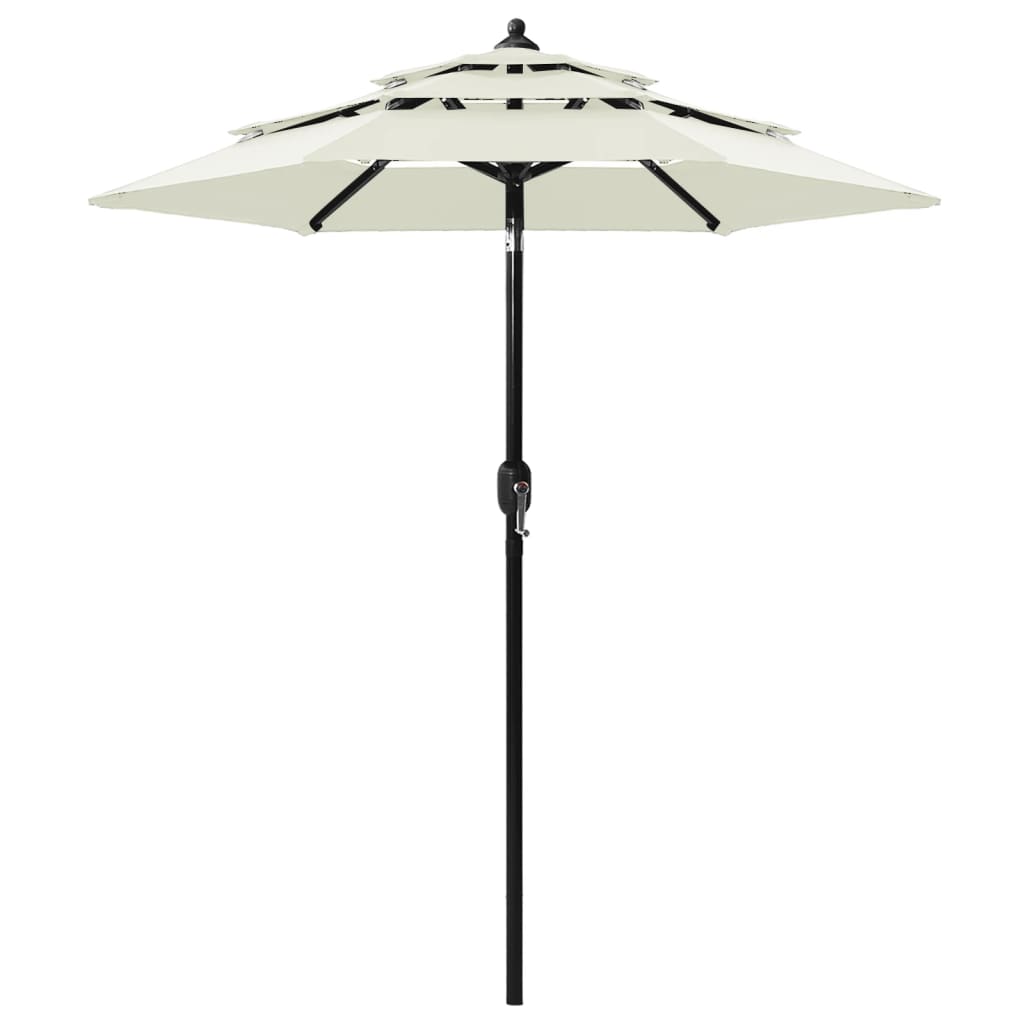Vidaxl Parasol 3-vrstva s hliníkovým pólem 2 m zbarvená pískem
