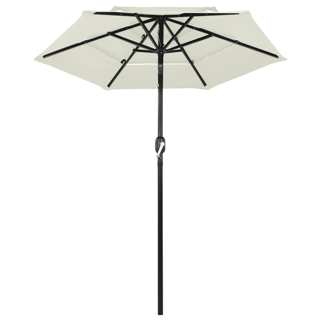 Vidaxl Parasol 3-vrstva s hliníkovým pólem 2 m zbarvená pískem