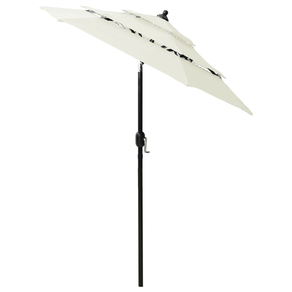 Vidaxl Parasol 3-vrstva s hliníkovým pólem 2 m zbarvená pískem