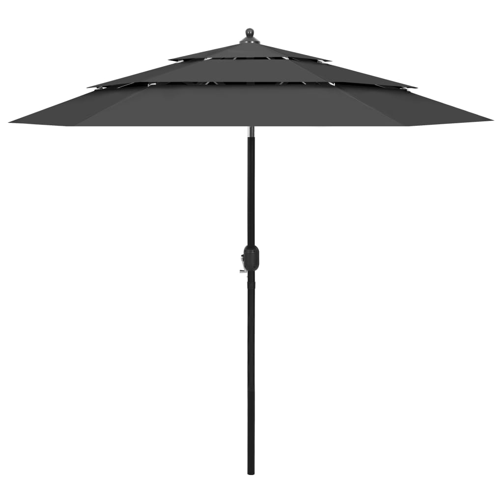 Vidaxl Parasol 3-Layer mit Aluminiumpol 2,5 m anthrazitfarben
