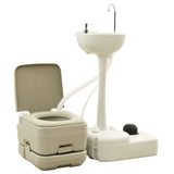VidaXL camping room and sink set 10+10 and 20 l gray