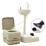 VidaXL camping room and sink set 10+10 and 20 l gray