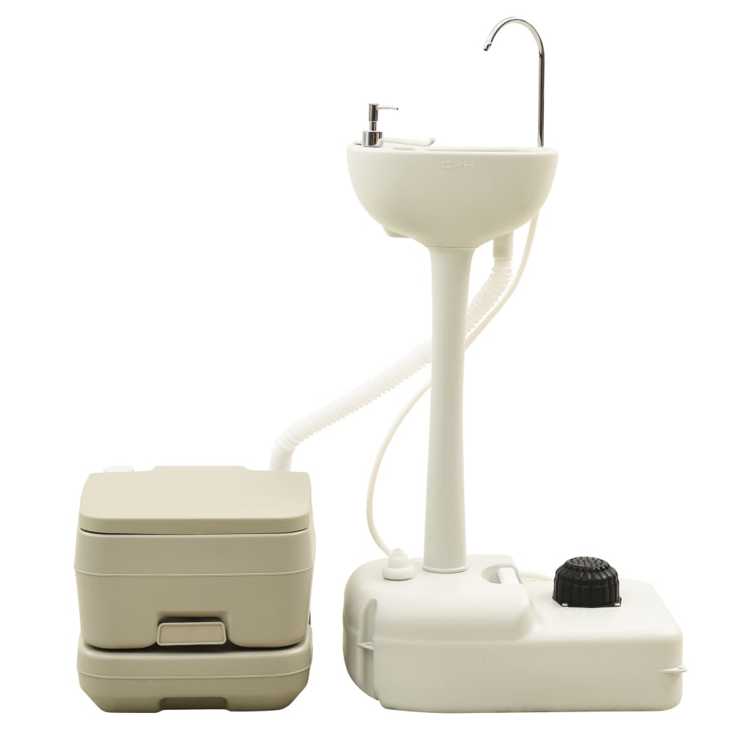 VidaXL camping room and sink set 10+10 and 20 l gray