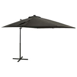 Vidaxl schwimmend Parasol mit Pol und LED -Beleuchtung 250 cm Anthrazitfarbe