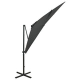 Vidaxl schwimmend Parasol mit Pol und LED -Beleuchtung 250 cm Anthrazitfarbe