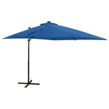 Vidaxl Floating parasol with pole and LED lighting 250 cm azure blue