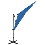 Vidaxl Floating parasol with pole and LED lighting 250 cm azure blue