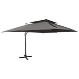 Vidaxl Floating Parasol s dvojitým střechou 400x300 cm antracite -colored