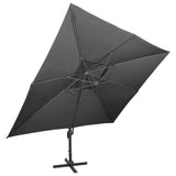 Vidaxl Floating Parasol s dvojitým střechou 400x300 cm antracite -colored