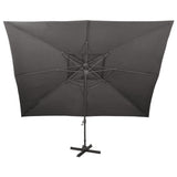 Vidaxl Floating Parasol s dvojitým střechou 400x300 cm antracite -colored