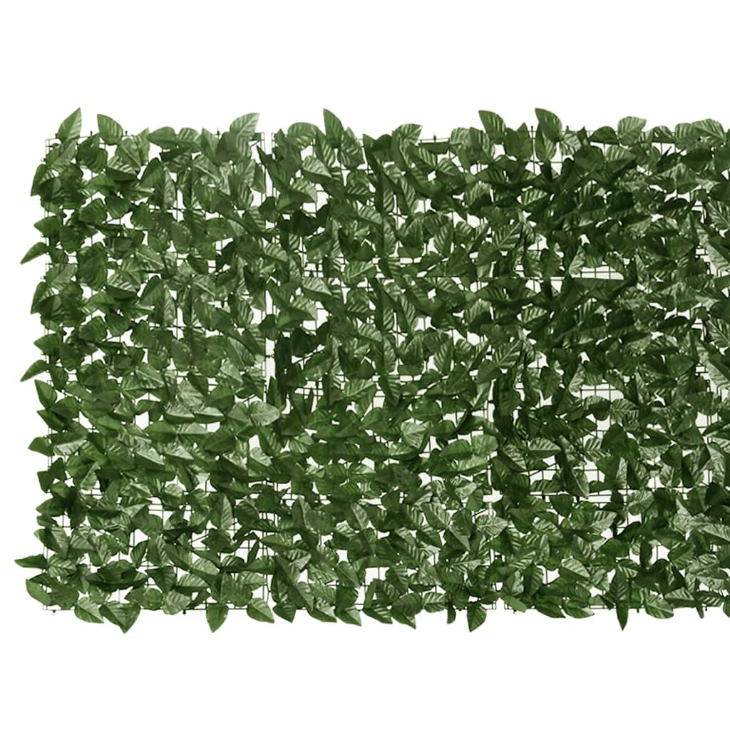 Balkon zaslon Vidaxl s temno zelenimi listi 500x100 cm