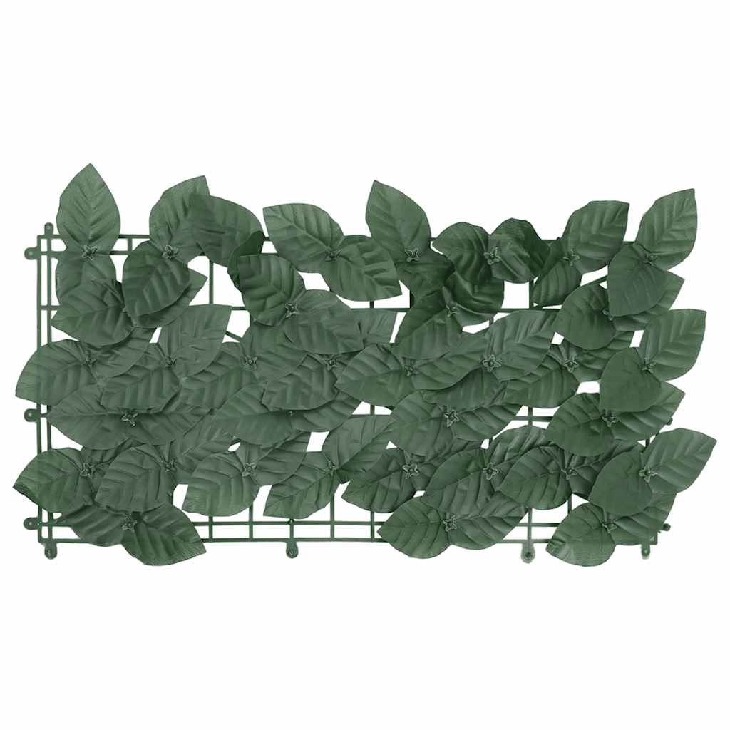 Balkon zaslon Vidaxl s temno zelenimi listi 300x150 cm
