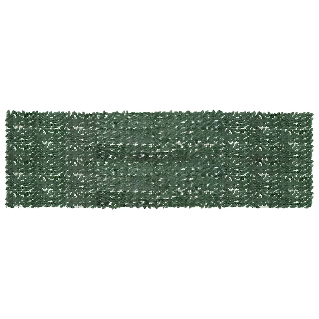 Balkon zaslon Vidaxl s temno zelenimi listi 500x150 cm