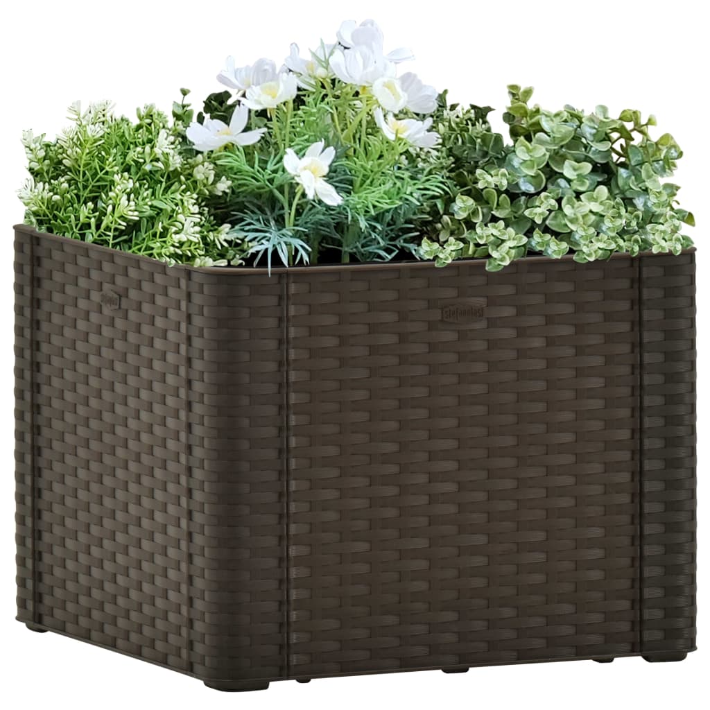 Plantador Vidaxl alto con sistema autoempleado 43x43x33 cm mokka