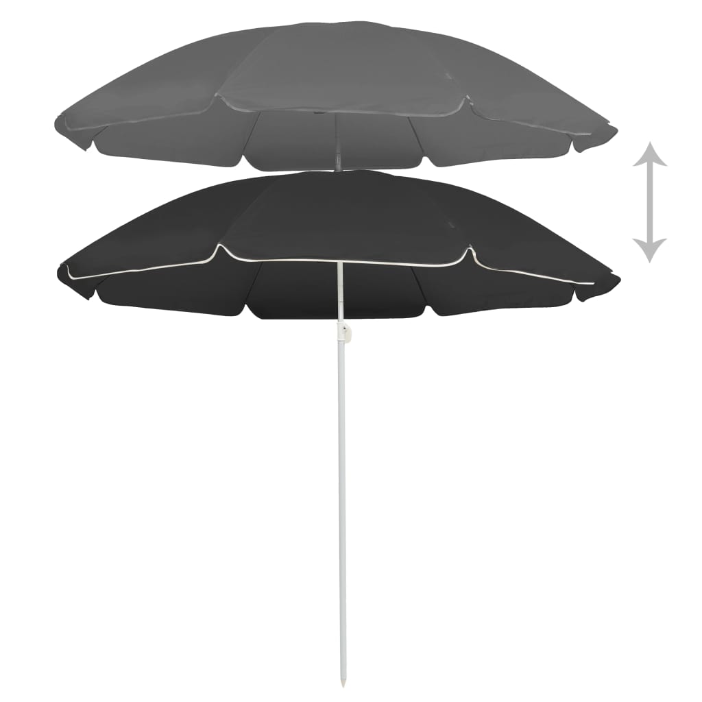 Vidaxl Parasol with steel pole 180 cm anthracite -colored